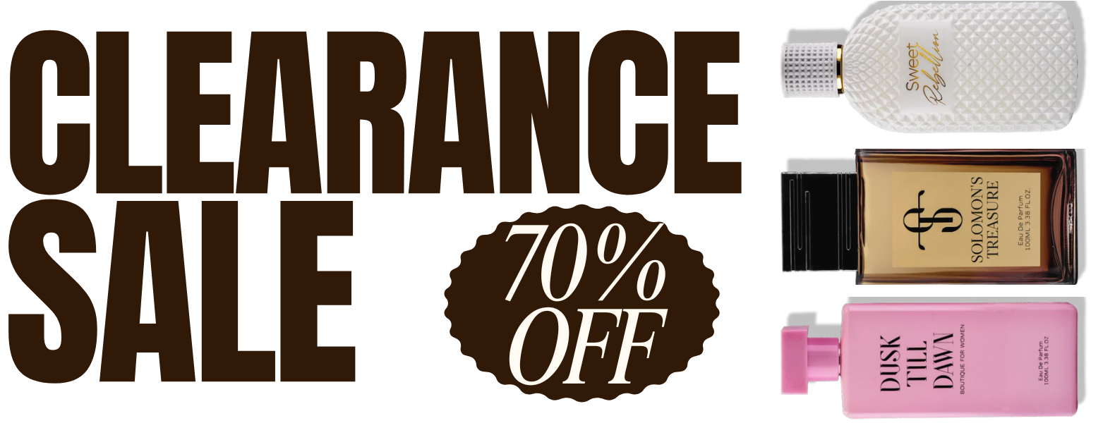 Clearance sale 70% off 70% off clearance sale on perfumes in uae